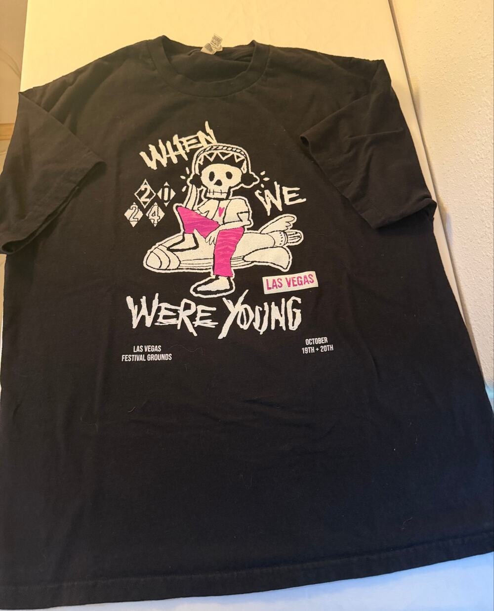 When We Were Young 2024 Festival T-Shirt XL Black Emo Pop Punk Band Lineup